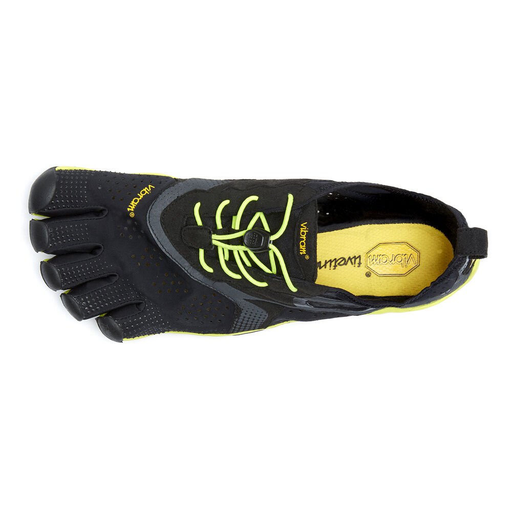 Botas Montaña Hombre Negros/Amarillos - FiveFingers V-Run - MGTVZO-896
